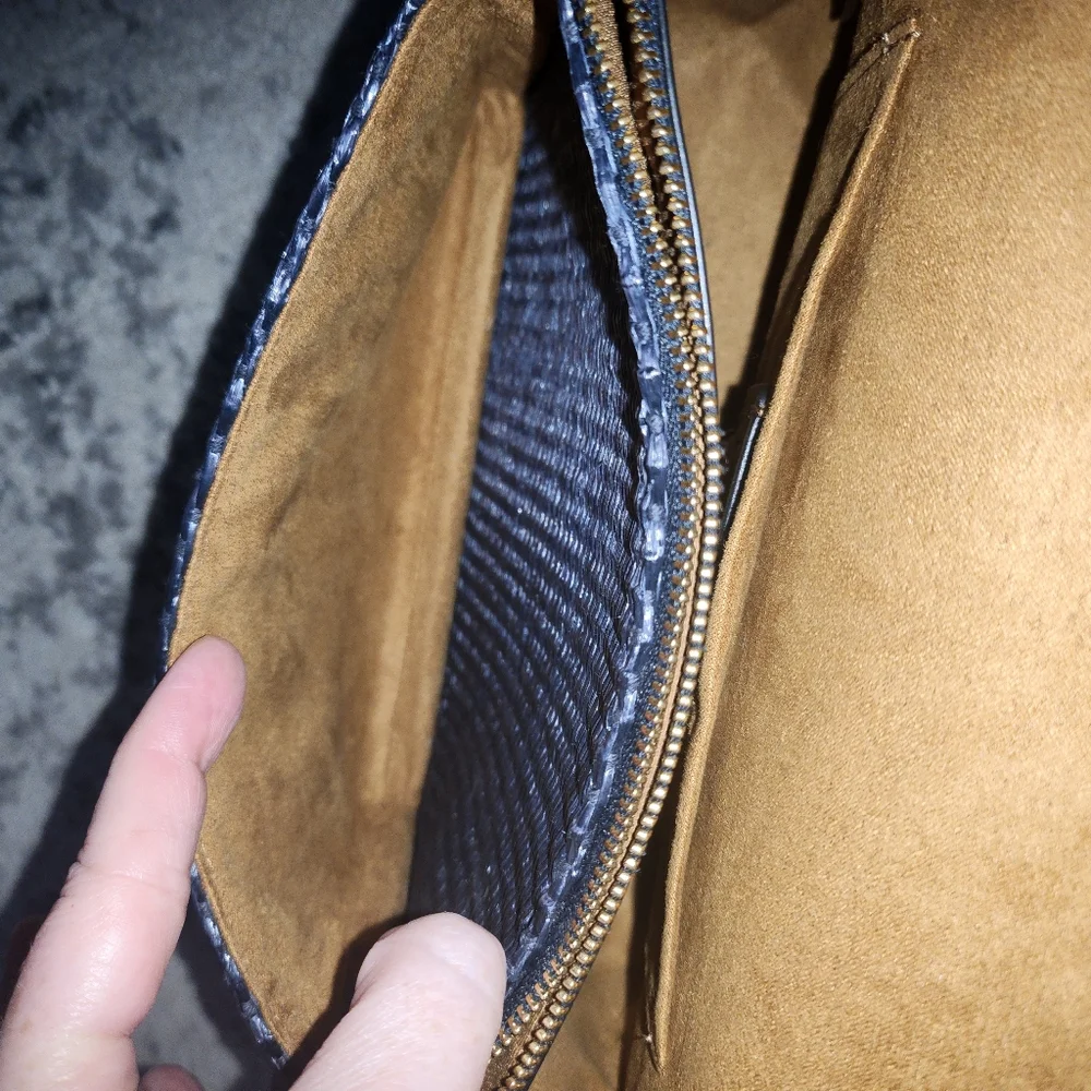 Coach Full Size Klare Bag In Navy Blue With Woven Front. - Picture 9 of 15